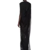 ABITO RICK OWENS CONCORDIANS NOUVEAU FW25 IN JERSEY DI LANA TRASPARENTE NERO. RP02E4574JWR-09