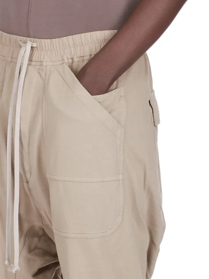 DRKSHDW FW25 CONCORDIANS CLASSIC CARGO CON COULISSE IN JERSEY PESANTE COMPATTO DIRTY PEARL DU02E7370RIG-88