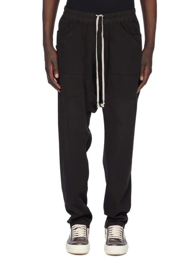 DRKSHDW FW25 CONCORDIANS CLASSIC CARGO CON COULISSE IN JERSEY PESANTE COMPATTO NERO DU02E7370RIG-09