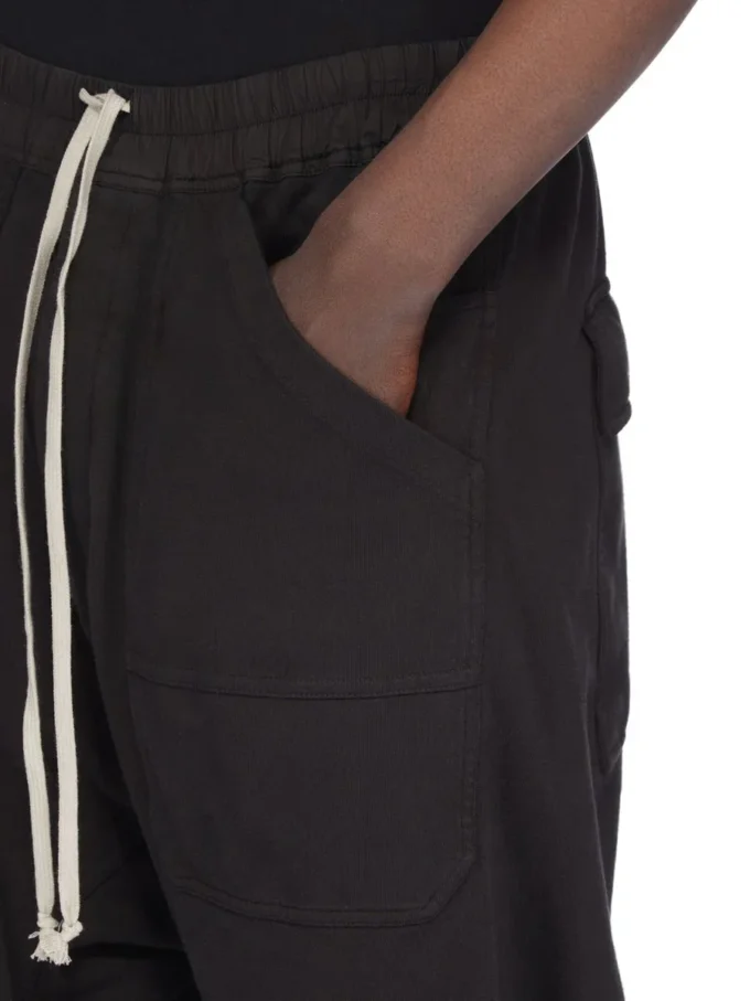 DRKSHDW FW25 CONCORDIANS CLASSIC CARGO CON COULISSE IN JERSEY PESANTE COMPATTO NERO DU02E7370RIG-09