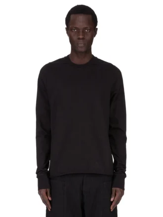 DRKSHDW FW25 CONCORDIANS FELPA GIROCOLLO IN JERSEY PESANTE COMPATTO NERO. DU02E7279RIGP-09