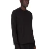 DRKSHDW FW25 CONCORDIANS FELPA GIROCOLLO IN JERSEY PESANTE COMPATTO NERO. DU02E7279RIGP-09