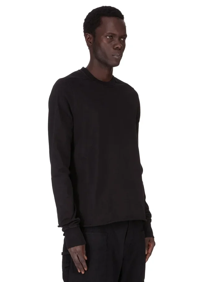 DRKSHDW FW25 CONCORDIANS FELPA GIROCOLLO IN JERSEY PESANTE COMPATTO NERO. DU02E7279RIGP-09