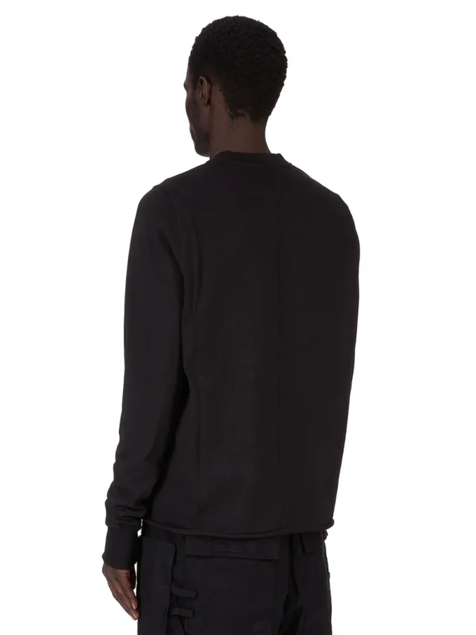 DRKSHDW FW25 CONCORDIANS FELPA GIROCOLLO IN JERSEY PESANTE COMPATTO NERO. DU02E7279RIGP-09