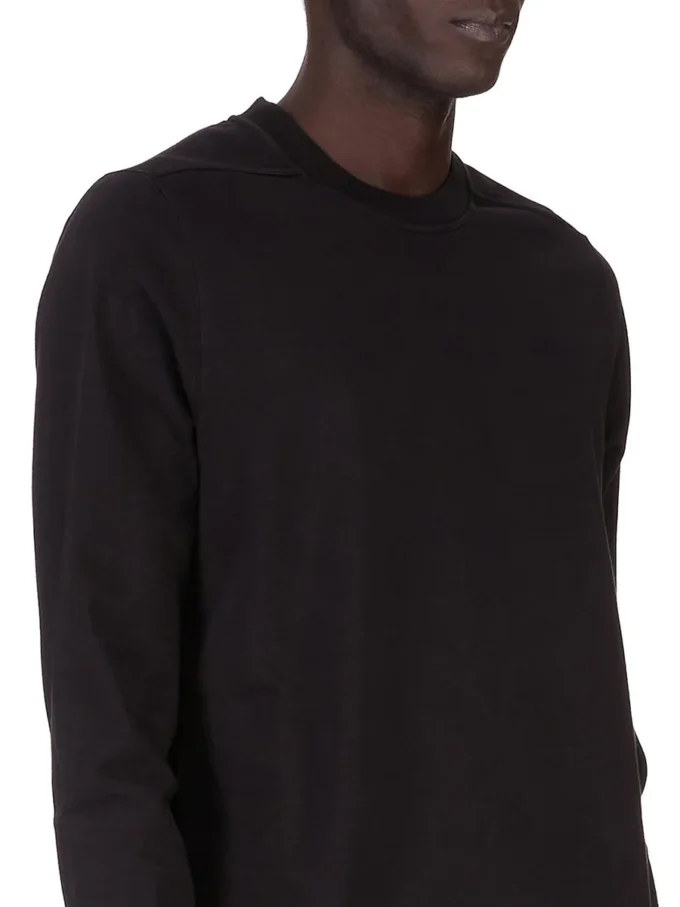 DRKSHDW FW25 CONCORDIANS FELPA GIROCOLLO IN JERSEY PESANTE COMPATTO NERO. DU02E7279RIGP-09