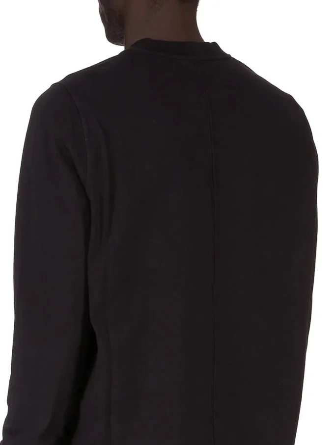 DRKSHDW FW25 CONCORDIANS FELPA GIROCOLLO IN JERSEY PESANTE COMPATTO NERO. DU02E7279RIGP-09