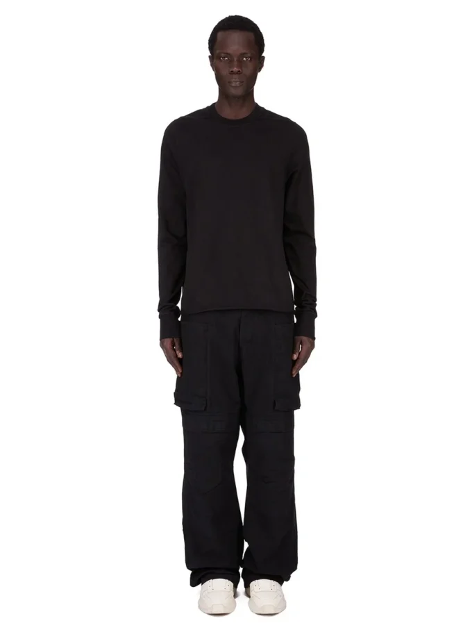 DRKSHDW FW25 CONCORDIANS FELPA GIROCOLLO IN JERSEY PESANTE COMPATTO NERO. DU02E7279RIGP-09