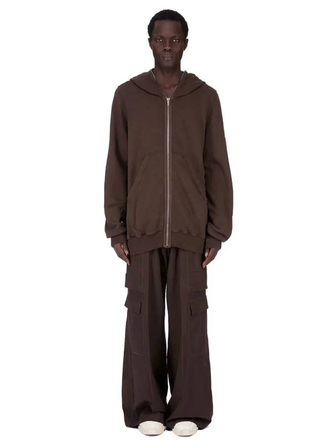 DRKSHDW FW25 CONCORDIANS JUMBO GIMP HOODIE IN FELPA DARK DUST SLUB DU02E7283FSL-78