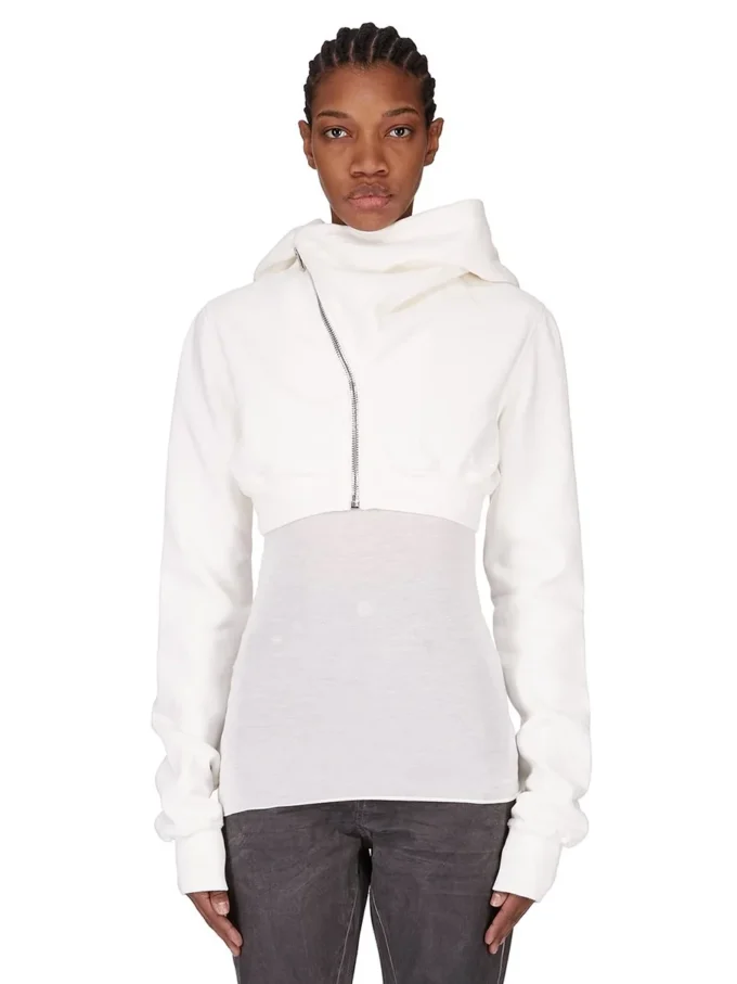 DRKSHDW FW25 CONCORDIANS MICRO MOUNTAIN HOODIE IN MILK FELPA PESANTE FURKA DS02E7237F-11