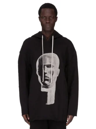 DRKSHDW FW25 CONCORDIANS PETER HOODIE NERO/PERLA FELPA PESANTE FURKA DU02E7280FEP1P-0908