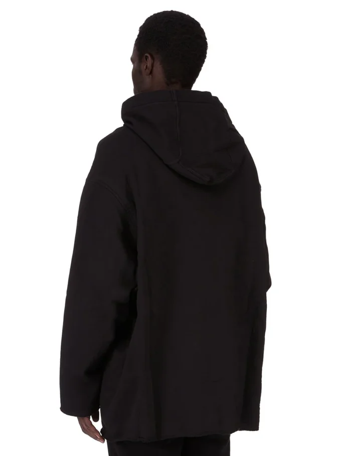 DRKSHDW FW25 CONCORDIANS PETER HOODIE NERO/PERLA FELPA PESANTE FURKA DU02E7280FEP1P-0908