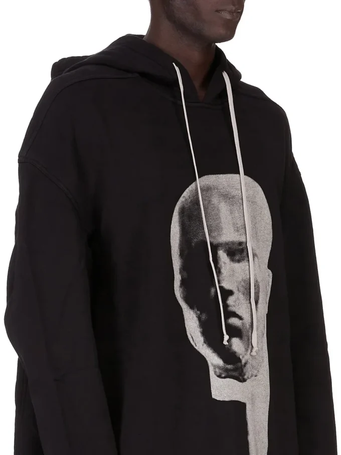DRKSHDW FW25 CONCORDIANS PETER HOODIE NERO/PERLA FELPA PESANTE FURKA DU02E7280FEP1P-0908