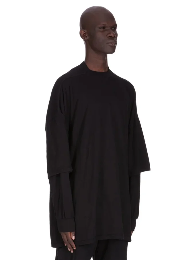 DRKSHDW FW25 CONCORDIANS TOMMY HUSTLER FELPA IN JERSEY DOPPIO SPAZZOLATO NERO DU02E7266JDB-09