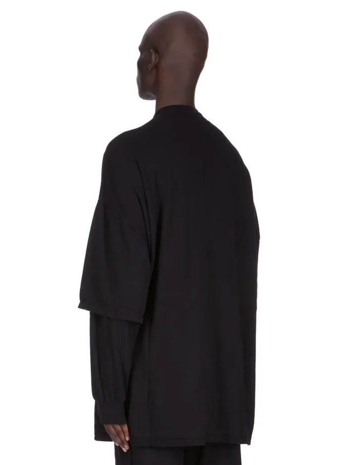 DRKSHDW FW25 CONCORDIANS TOMMY HUSTLER FELPA IN JERSEY DOPPIO SPAZZOLATO NERO DU02E7266JDB-09
