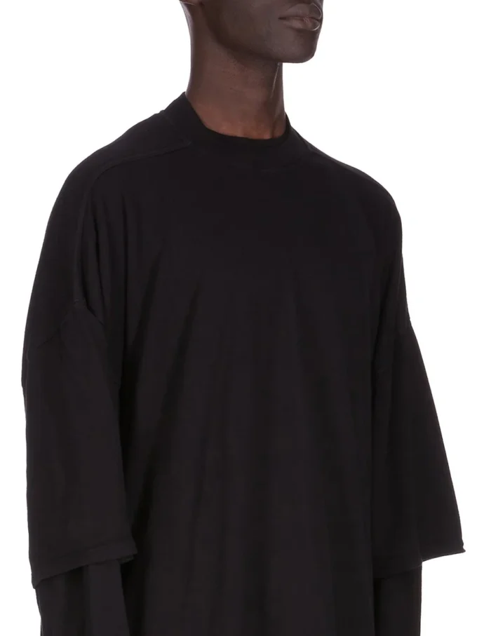 DRKSHDW FW25 CONCORDIANS TOMMY HUSTLER FELPA IN JERSEY DOPPIO SPAZZOLATO NERO DU02E7266JDB-09