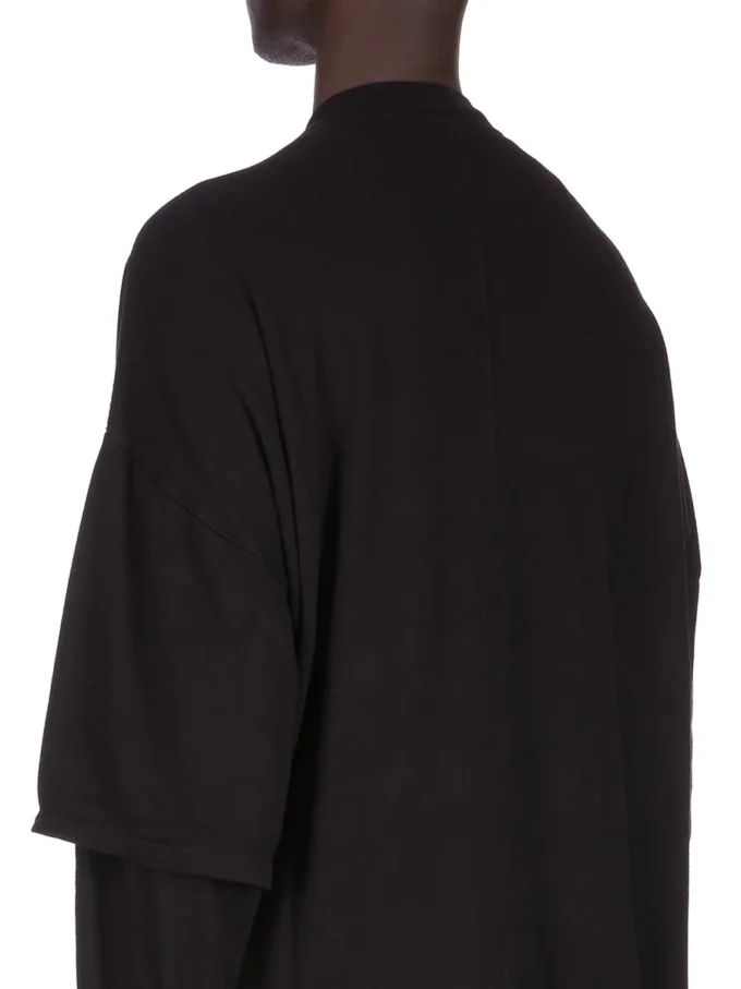 DRKSHDW FW25 CONCORDIANS TOMMY HUSTLER FELPA IN JERSEY DOPPIO SPAZZOLATO NERO DU02E7266JDB-09