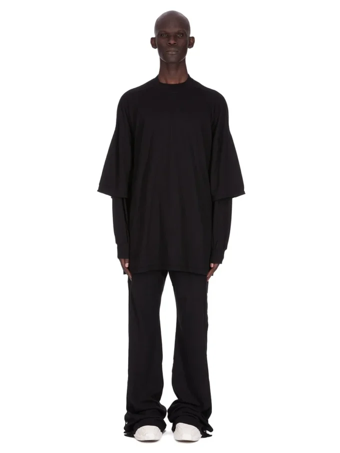 DRKSHDW FW25 CONCORDIANS TOMMY HUSTLER FELPA IN JERSEY DOPPIO SPAZZOLATO NERO DU02E7266JDB-09