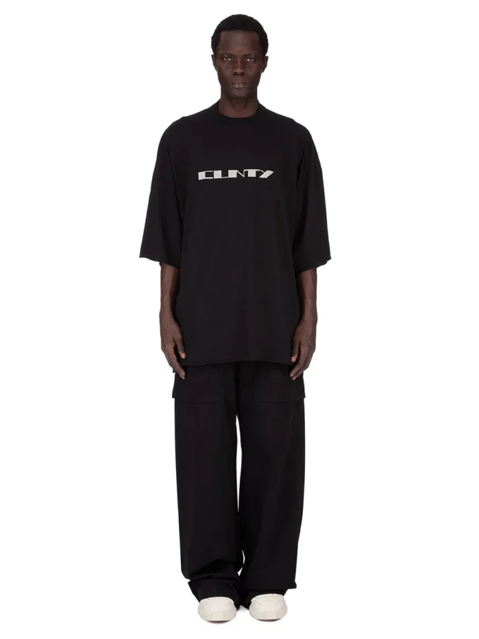 DRKSHDW FW25 CONCORDIANS TOMMY T IN JERSEY DI COTONE DI MEDIO PESO NERO/PERLA DU02E7259RNEP2-0908