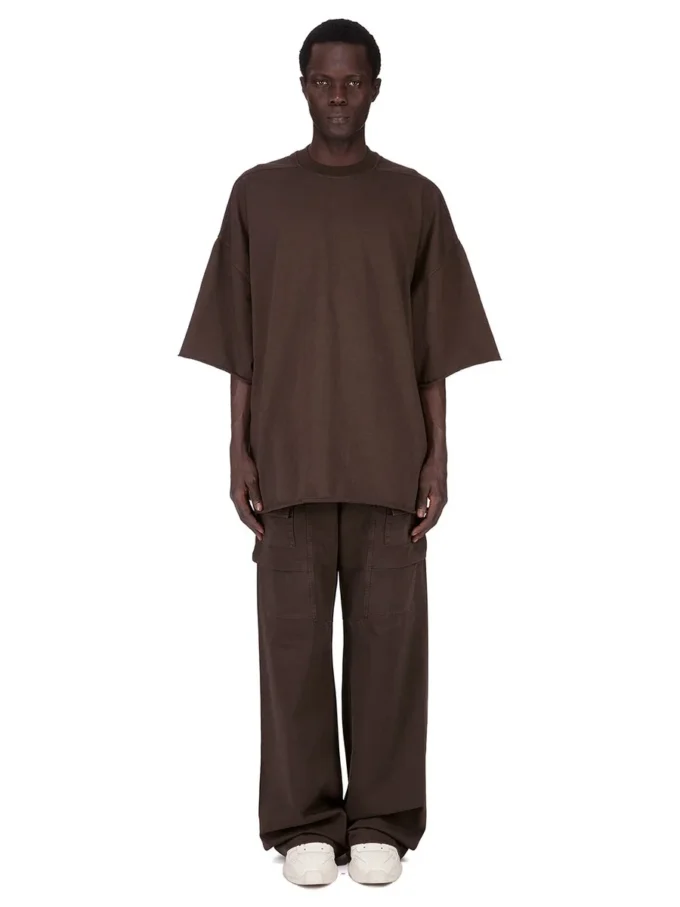 DRKSHDW FW25 CONCORDIANS TOMMY T IN JERSEY PESANTE COMPATTO IN POLVERE SCURO DU02E7259RIG-78