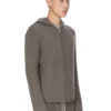 FELPA CON CAPPUCCIO E ZIP RICK OWENS PRE-COLLEZIONE CONCORDIANS FW25 IN MAGLIA DI CASHMERE DUST LAS PALMAS. RU02E1666KLWS-34