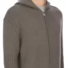FELPA CON CAPPUCCIO E ZIP RICK OWENS PRE-COLLEZIONE CONCORDIANS FW25 IN MAGLIA DI CASHMERE DUST LAS PALMAS. RU02E1666KLWS-34