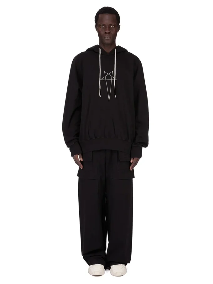 FELPA CON CAPPUCCIO OVERSIZE CONCORDIANS DRKSHDW FW25 IN NERO/PERLA FELPA PESANTE FURKA DU02E7262FEP3P-0908