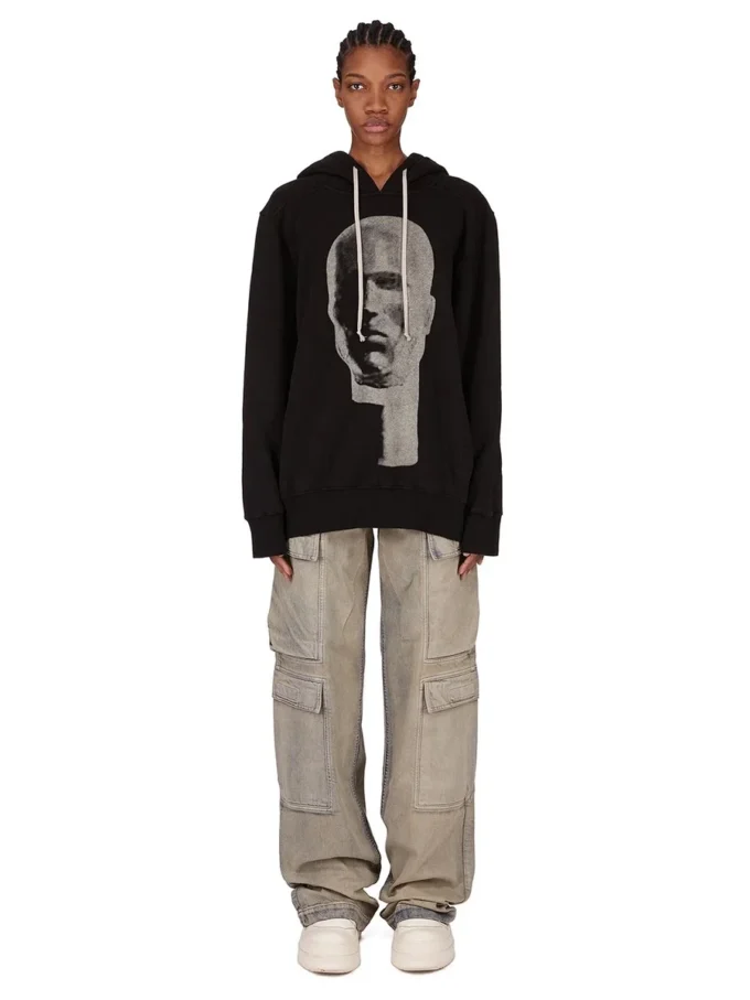 FELPA CON CAPPUCCIO OVERSIZE CONCORDIANS DRKSHDW FW25 IN NERO/PERLA SLUP FELPA DS02E7241FSLP1P-0908