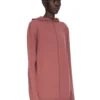 FELPA CON CAPPUCCIO OVERSIZE RICK OWENS FW25 CONCORDIANS IN MAGLIA RASATO LEGGERA ROSEWOOD. RP02E4613M-13
