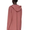 FELPA CON CAPPUCCIO OVERSIZE RICK OWENS FW25 CONCORDIANS IN MAGLIA RASATO LEGGERA ROSEWOOD. RP02E4613M-13