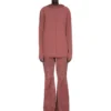 FELPA CON CAPPUCCIO OVERSIZE RICK OWENS FW25 CONCORDIANS IN MAGLIA RASATO LEGGERA ROSEWOOD. RP02E4613M-13