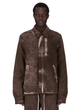 GIACCA CON ZIP FRONTALE NASCOSTA DRKSHDW FW25 CONCORDIANS IN COTONE SPAZZOLATO DRKDUST. DU02E7775BMO-78