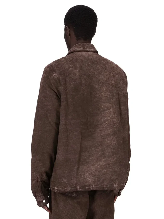 GIACCA CON ZIP FRONTALE NASCOSTA DRKSHDW FW25 CONCORDIANS IN COTONE SPAZZOLATO DRKDUST. DU02E7775BMO-78