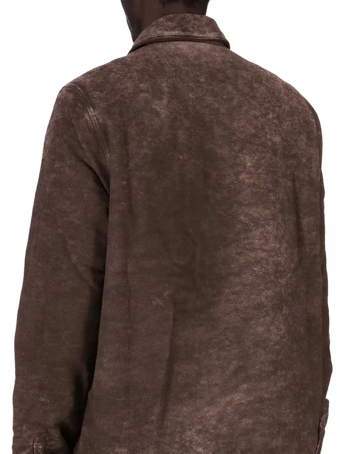 GIACCA CON ZIP FRONTALE NASCOSTA DRKSHDW FW25 CONCORDIANS IN COTONE SPAZZOLATO DRKDUST. DU02E7775BMO-78