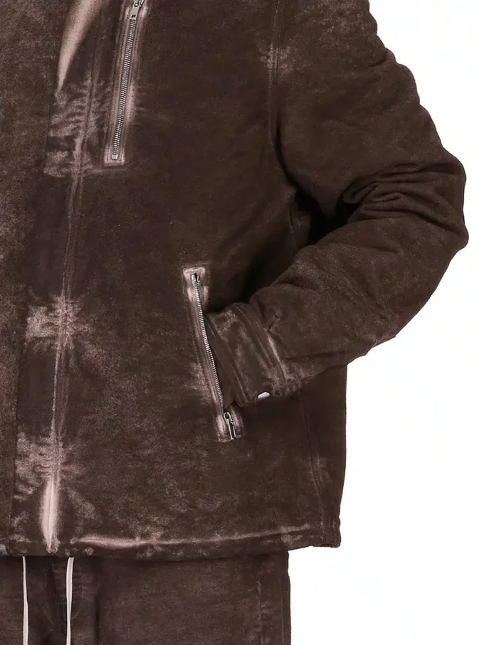 GIACCA CON ZIP FRONTALE NASCOSTA DRKSHDW FW25 CONCORDIANS IN COTONE SPAZZOLATO DRKDUST. DU02E7775BMO-78