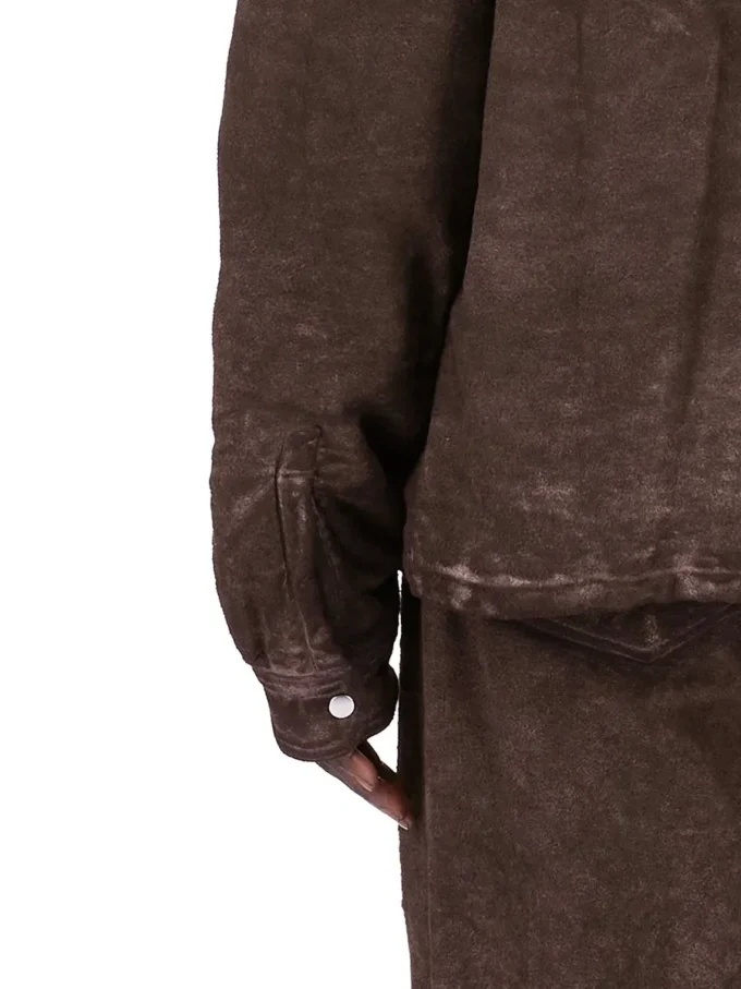 GIACCA CON ZIP FRONTALE NASCOSTA DRKSHDW FW25 CONCORDIANS IN COTONE SPAZZOLATO DRKDUST. DU02E7775BMO-78