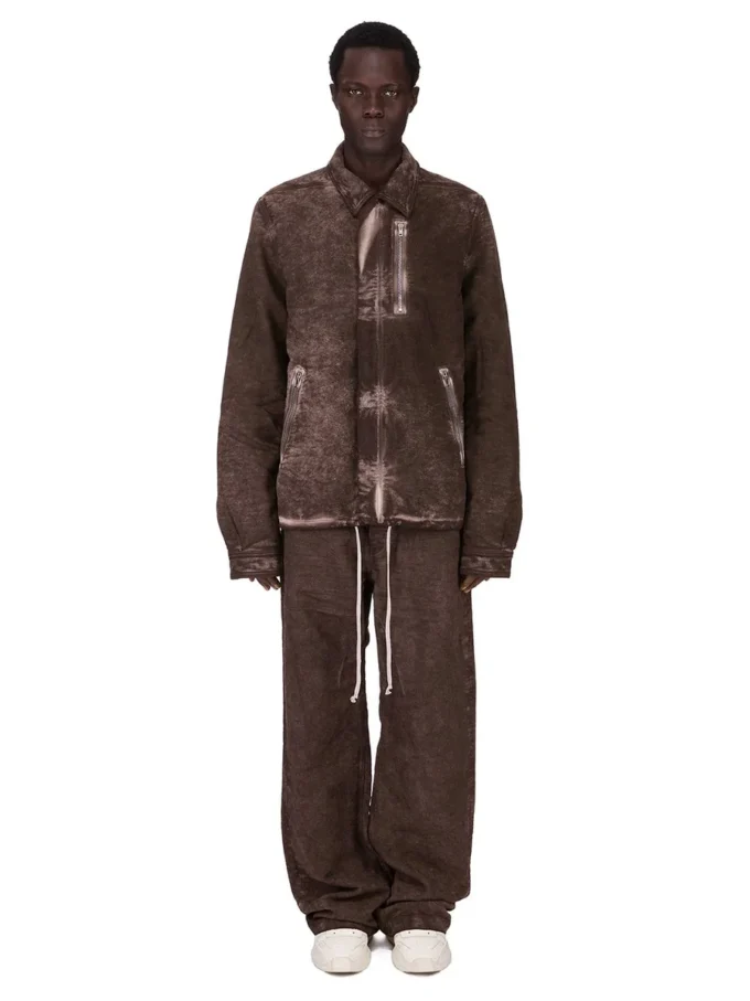 GIACCA CON ZIP FRONTALE NASCOSTA DRKSHDW FW25 CONCORDIANS IN COTONE SPAZZOLATO DRKDUST. DU02E7775BMO-78