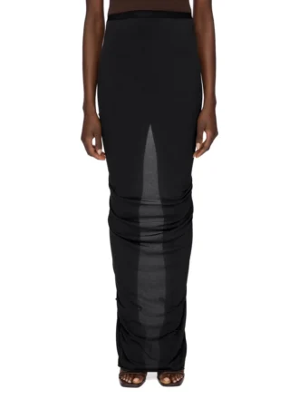 GONNA EVA CONCORDIANS LILIES FW25 DI RICK OWENS IN JERSEY DI VISCOSA NERA LI02E3316CVI-09