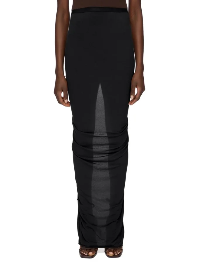 GONNA EVA CONCORDIANS LILIES FW25 DI RICK OWENS IN JERSEY DI VISCOSA NERA LI02E3316CVI-09