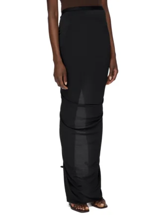 GONNA EVA CONCORDIANS LILIES FW25 DI RICK OWENS IN JERSEY DI VISCOSA NERA LI02E3316CVI-09