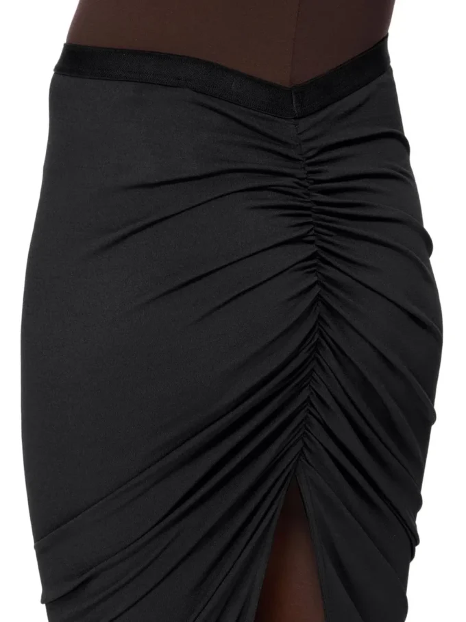 GONNA EVA CONCORDIANS LILIES FW25 DI RICK OWENS IN JERSEY DI VISCOSA NERA LI02E3316CVI-09