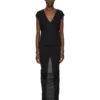 GONNA EVA CONCORDIANS LILIES FW25 DI RICK OWENS IN JERSEY DI VISCOSA NERA LI02E3316CVI-09