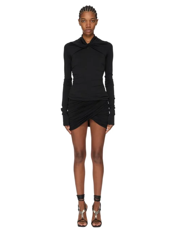 GONNA LUNA IN JERSEY DI VISCOSA CREPE CONCORDIANS FW25 DI RICK OWENS LILIES LI02E3309CVI-09