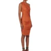RICK OWENS FW25 CONCORDIANS ABITO AMIRA IN JERSEY DI VISCOSA SATINATA ARANCIONE. LI02E3526JVS-153
