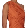 RICK OWENS FW25 CONCORDIANS ABITO AMIRA IN JERSEY DI VISCOSA SATINATA ARANCIONE. LI02E3526JVS-153