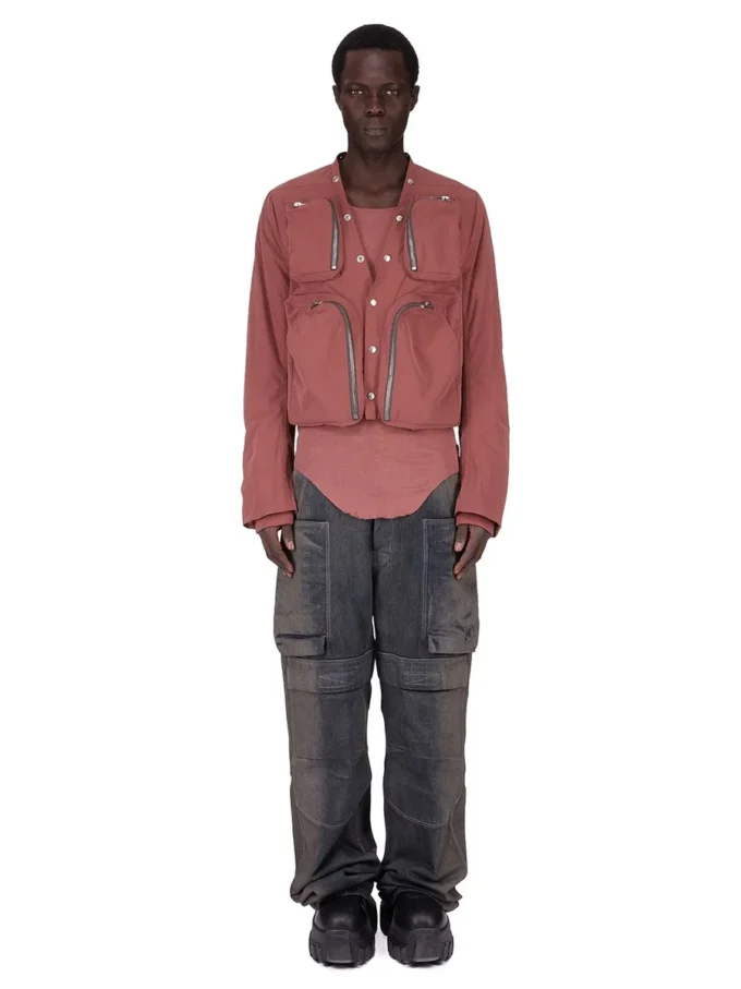 RICK OWENS FW25 CONCORDIANS CARGO JKT IN NYLON OPACO PALISSANDRO. RU02E1762MT-13