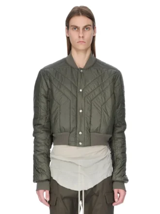 RICK OWENS FW25 CONCORDIANS GIACCA TRAPUNTATA IN NYLON LEGGERO BOSCO. RU02E1727NPT1-25