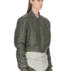 RICK OWENS FW25 CONCORDIANS GIACCA TRAPUNTATA IN NYLON LEGGERO BOSCO. RU02E1727NPT1-25