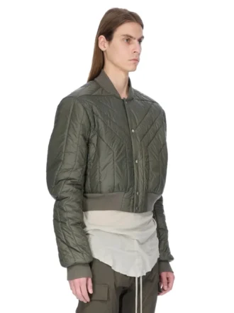 RICK OWENS FW25 CONCORDIANS GIACCA TRAPUNTATA IN NYLON LEGGERO BOSCO. RU02E1727NPT1-25