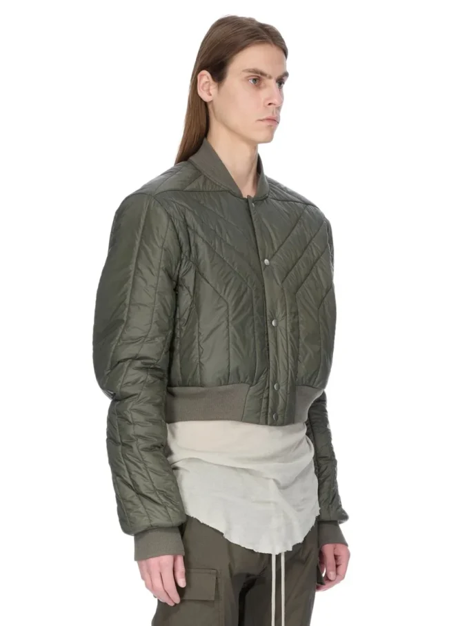 RICK OWENS FW25 CONCORDIANS GIACCA TRAPUNTATA IN NYLON LEGGERO BOSCO. RU02E1727NPT1-25