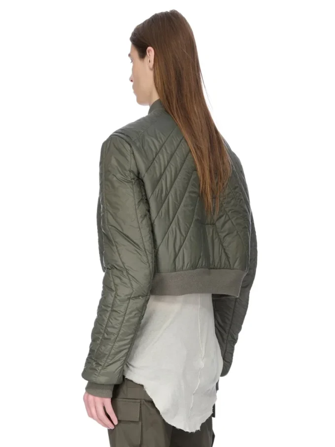 RICK OWENS FW25 CONCORDIANS GIACCA TRAPUNTATA IN NYLON LEGGERO BOSCO. RU02E1727NPT1-25
